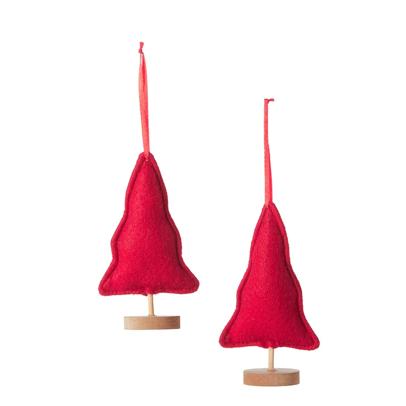 Embellished Plush Tree Ornaments Set of 2 - Image 2