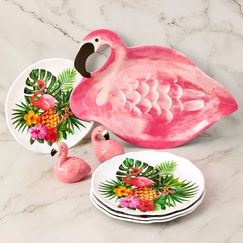 Flamingo in Paradise Tableware - 12" Serving Platter - Image 3
