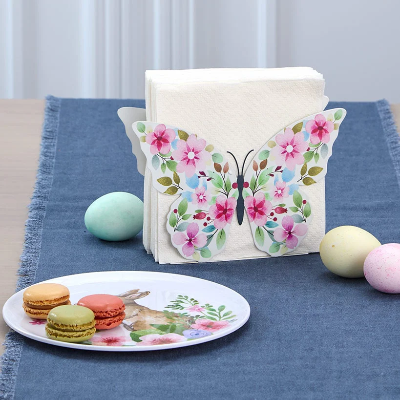 Floral Easter Tableware - Salad Plates, Serving Platters, Napkin Holder - Image 5