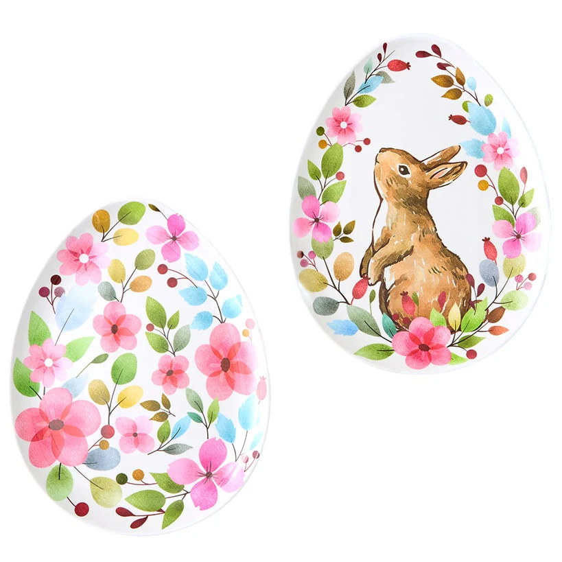 Floral Easter Tableware - Salad Plates, Serving Platters, Napkin Holder - Image 6