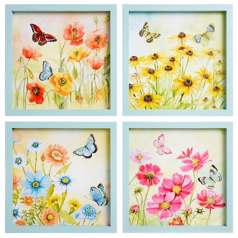Framed Wall Art - Hummingbird, Butterfly, or Seashell Theme - 4 Pc - Image 5