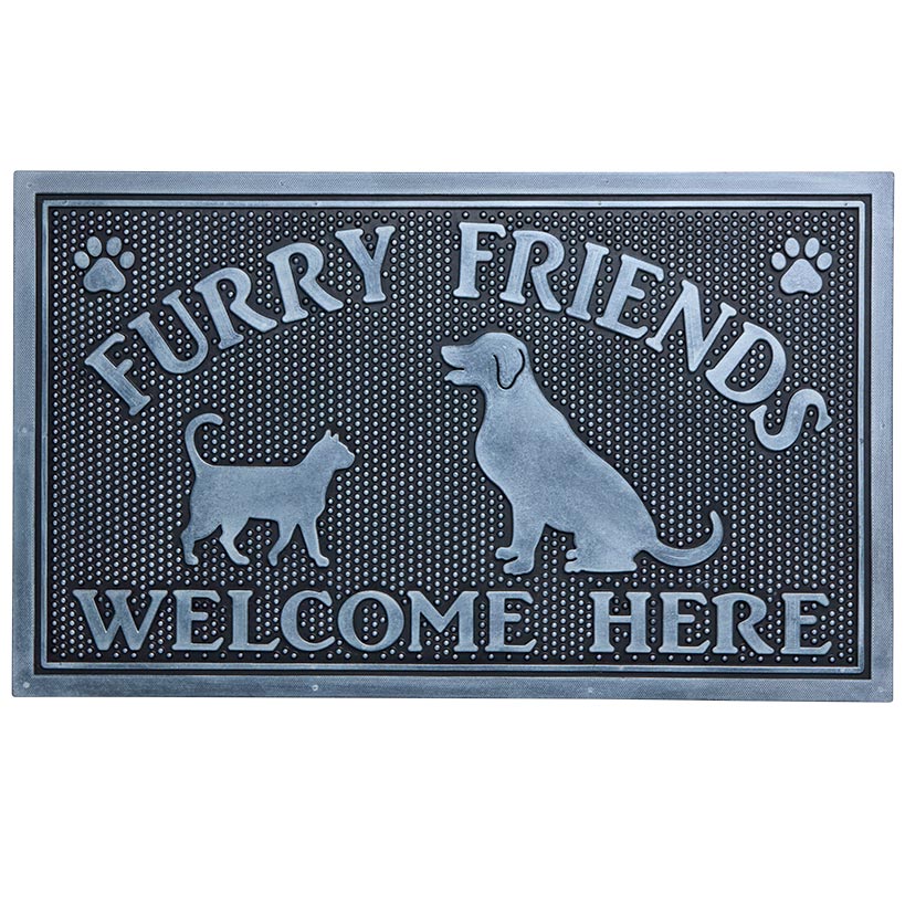 Furry Friends Welcome Rubber Doormat - Image 2