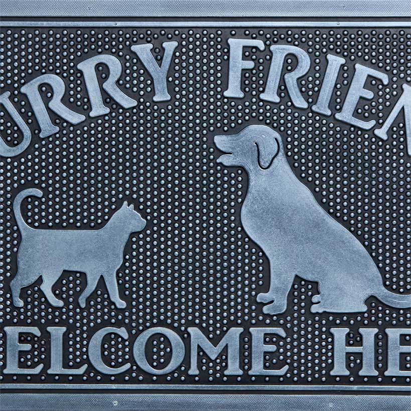 Furry Friends Welcome Rubber Doormat - Image 3