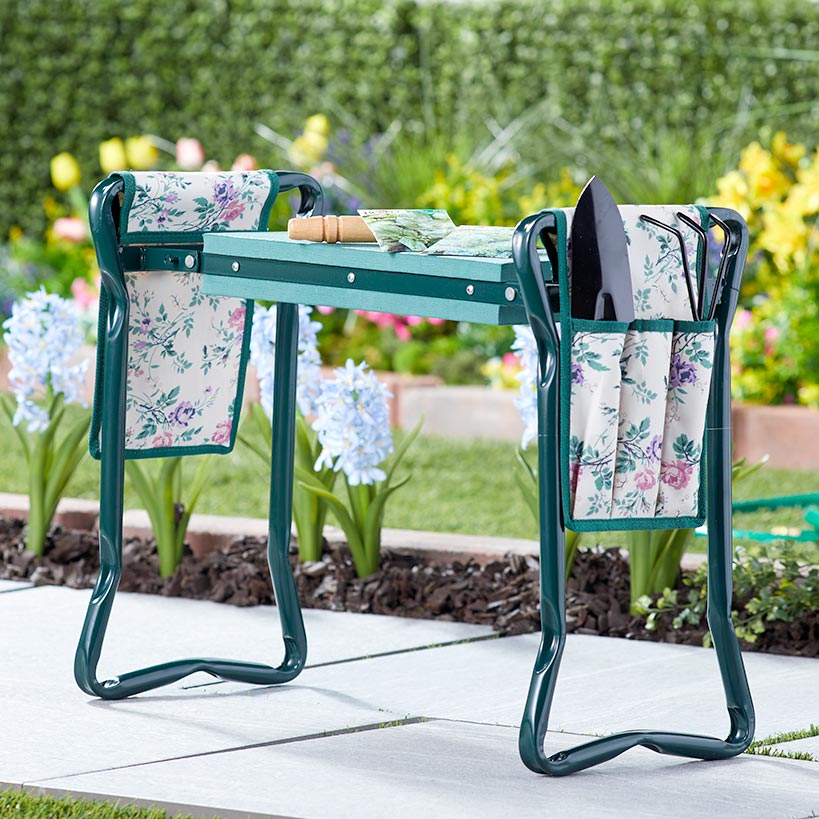 Garden Planting Bench 2 In 1 With Knee Saver And Tool Organizer - Image 9
