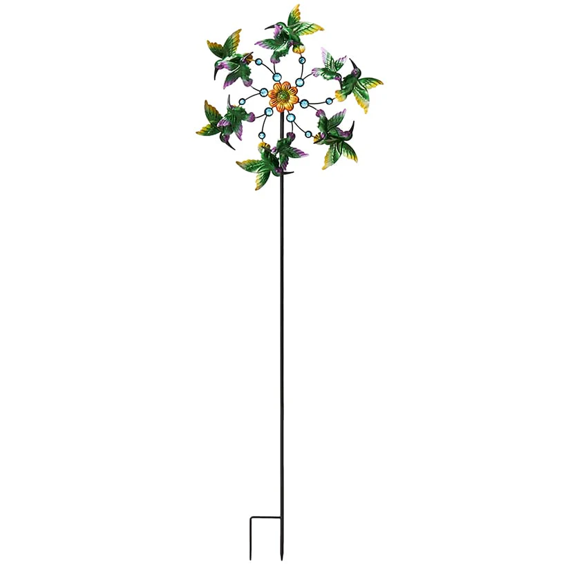 Garden Wind Spinner Stakes with Ladybug, Hummingbird, and Butterfly - Image 4