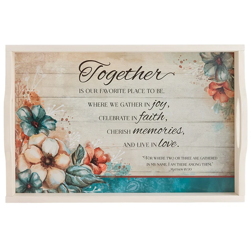 Gather Together Collection - Pie Plate, Wall Cross, Measuring Spoons, Tray - Image 4