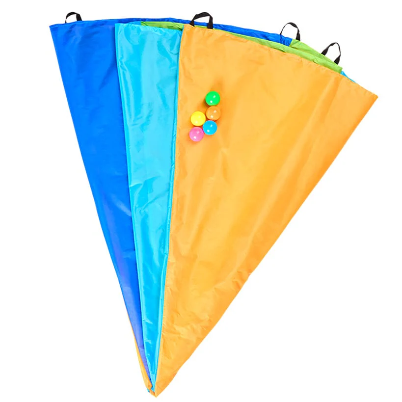 Giant Rainbow Parachute for Kids - Durable Nylon with Handles and Balls - Image 3