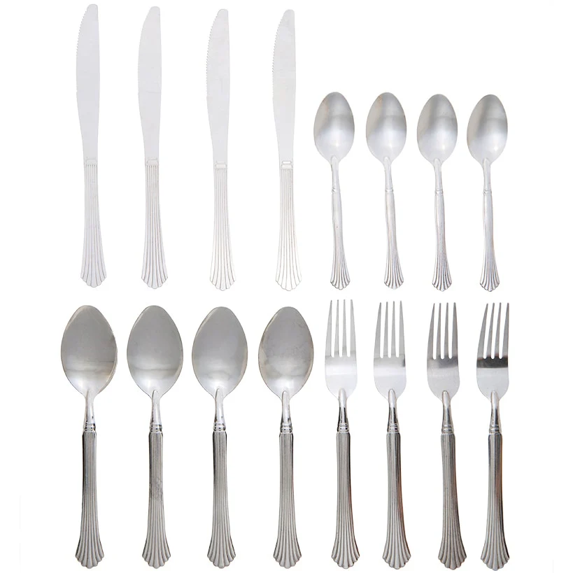 Gibson Everyday Stainless Steel Silver Flatware Set - 16-Pc. - Image 2