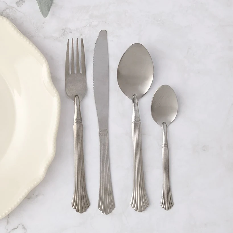Gibson Everyday Stainless Steel Silver Flatware Set - 16-Pc. - Image 4