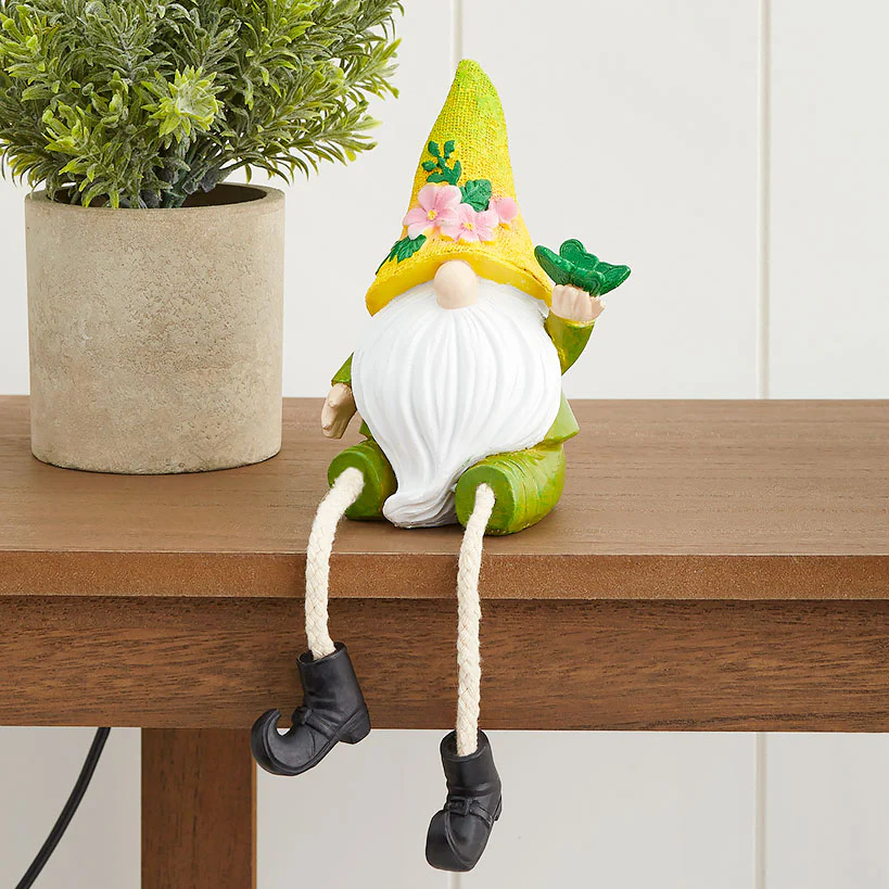 Gnome Shelf Sitter With Flower Seasonal Decor - Image 2