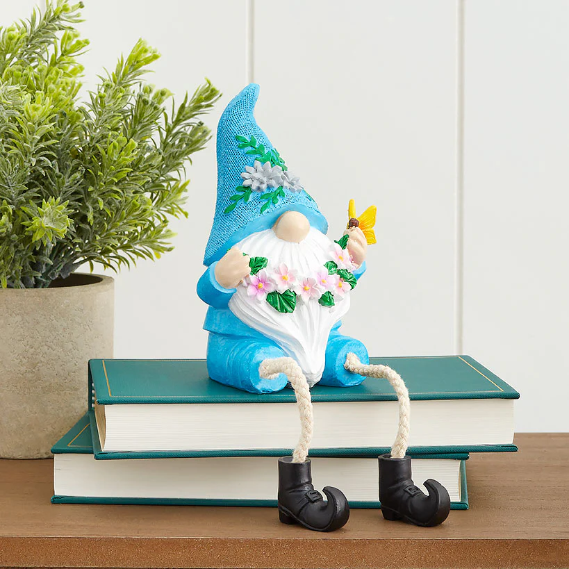 Gnome Shelf Sitter With Flower Seasonal Decor - Image 4