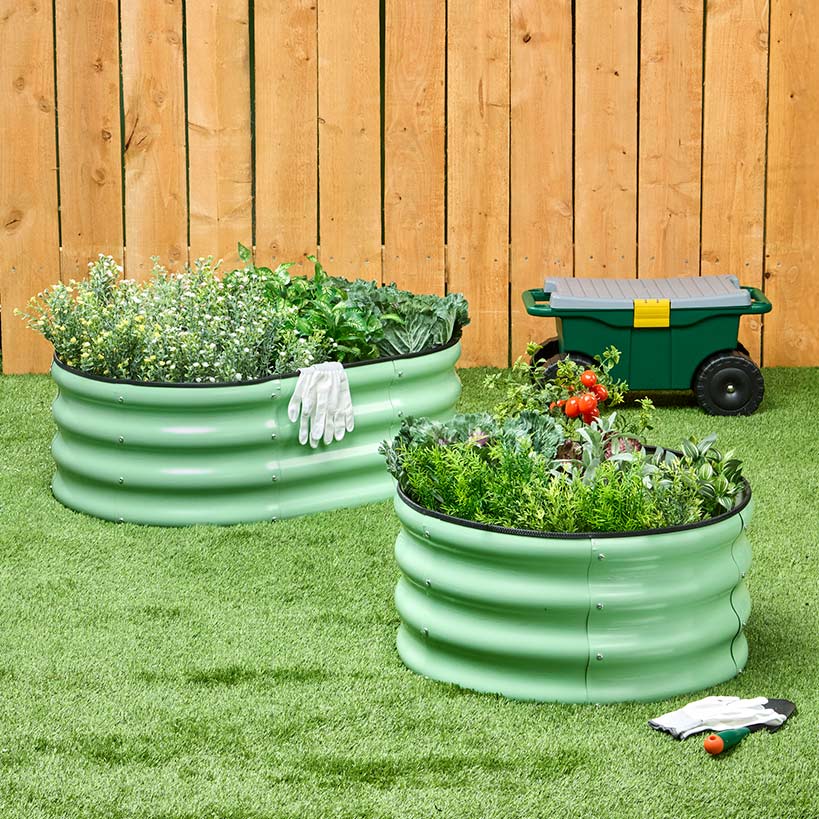 Green Oval Garden Raised Bed Kit - Image 2