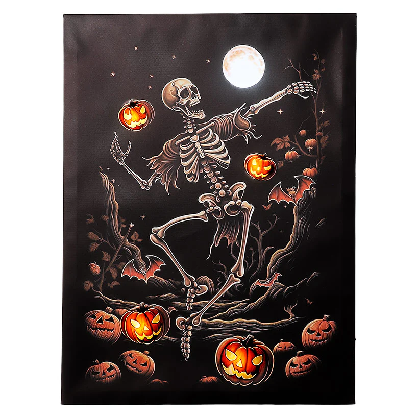 Halloween Canvas Wall Art Lighted Decor In Ghost Skeleton Or Reaper - Image 8