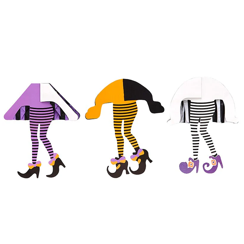 Halloween Hanging Witch Legs Decor - Set of 3 - Image 2