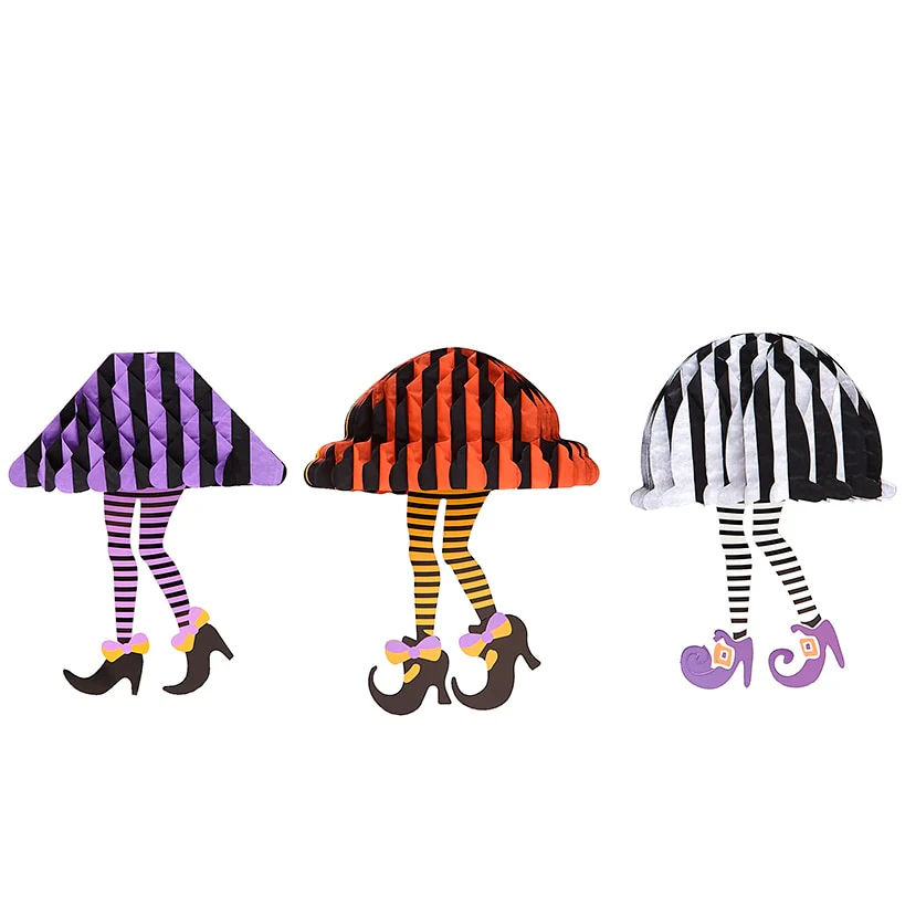 Halloween Hanging Witch Legs Decor - Set of 3 - Image 4