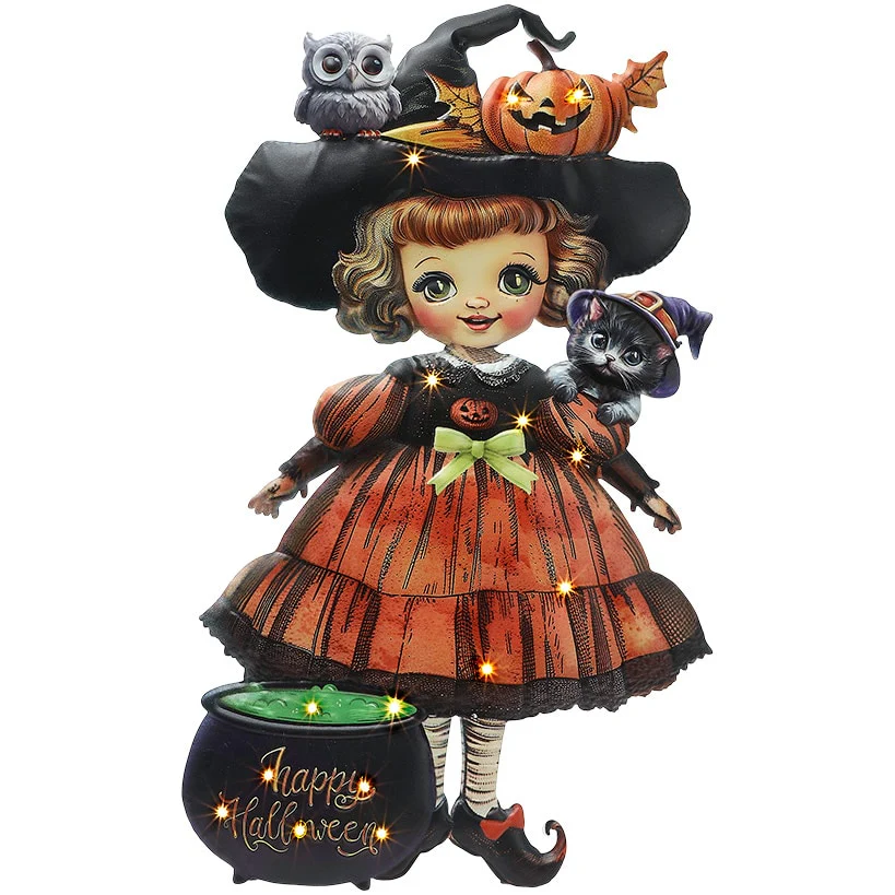 Halloween Lighted Standing Witch or Scarecrow Greeter - Image 6