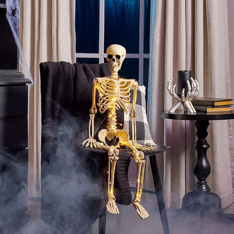Halloween Skeleton Poseable Lighted Decor 16 Inch 35 Inch and 65 Inch - Image 3