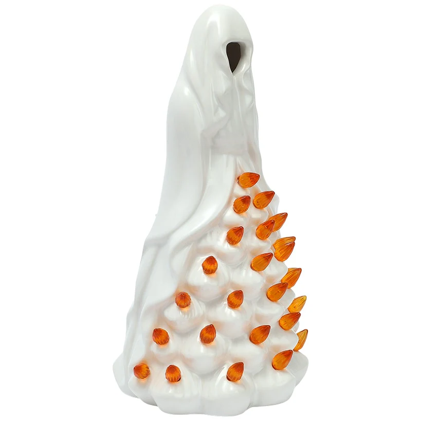 Halloween Witch Or Spirit LED Lighted Ceramic Tabletop Decor - Image 2