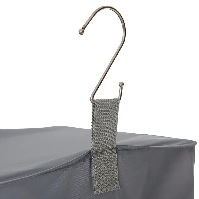 Hanging Closet Organizer with Laundry Bag - 3-Shelf - Image 3
