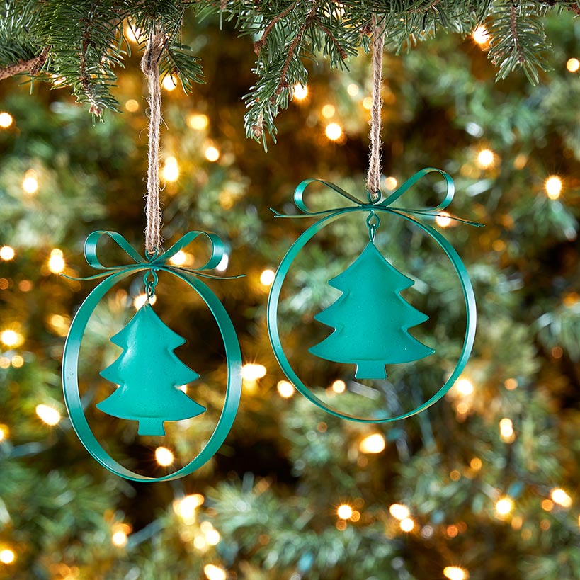 Hanging Metal Ornaments Set of 2 - Image 3