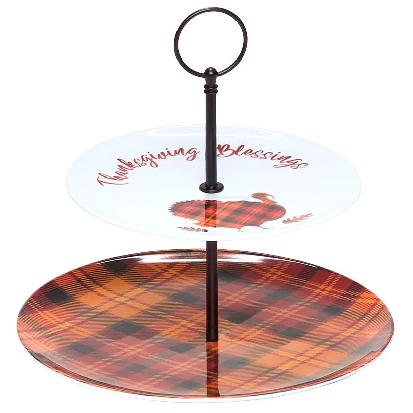 Harvest Plaid Tableware - Salad Plates or Serving Tray - Image 4