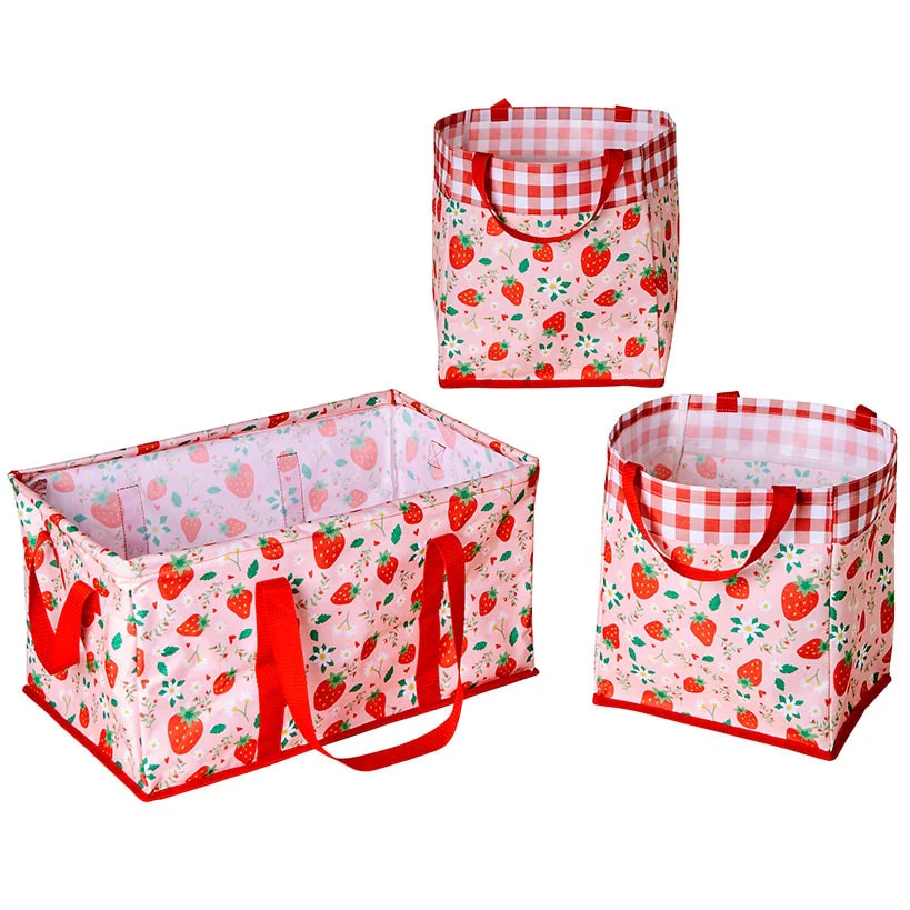 Heavy-Duty All Purpose Patterned Tote Bags - Set of 3 - Image 13