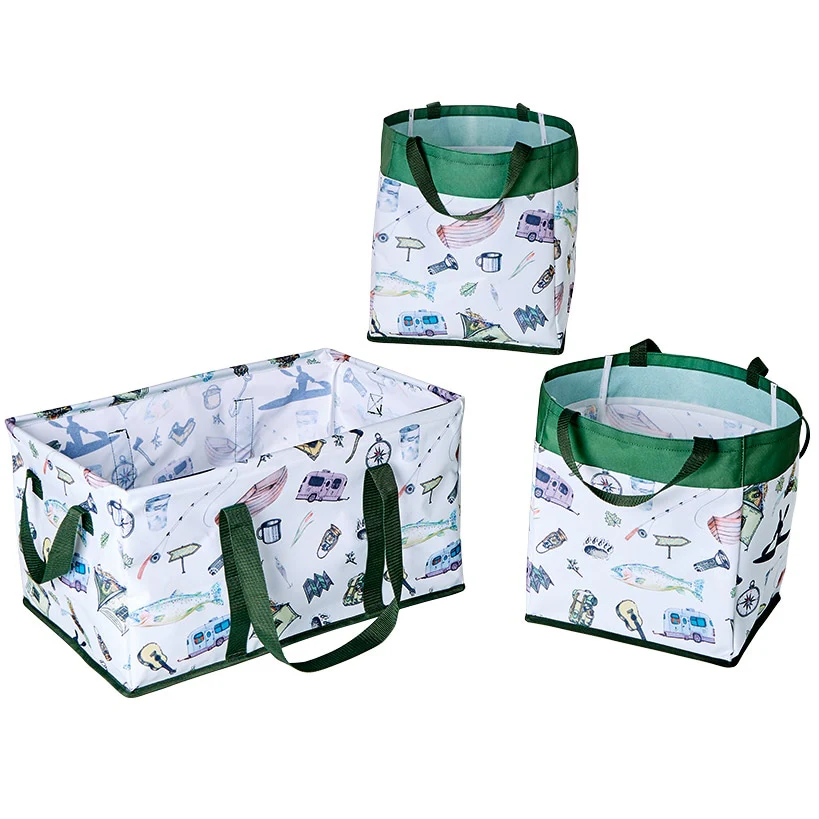 Heavy-Duty All Purpose Patterned Tote Bags - Set of 3 - Image 14