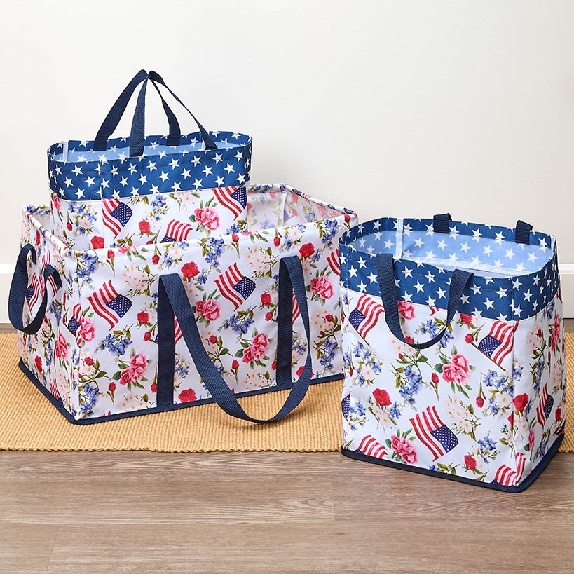 Heavy-Duty All Purpose Patterned Tote Bags - Set of 3 - Image 6