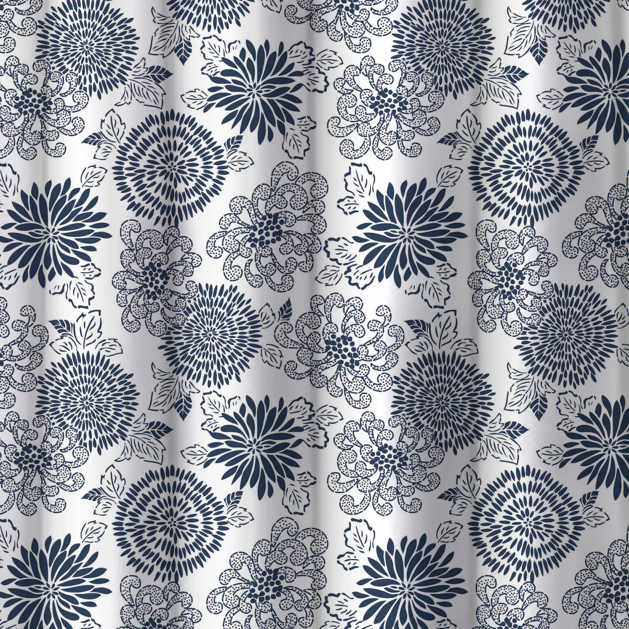 Homewear Chrysanthemum Shower Curtain with Hooks - Image 3