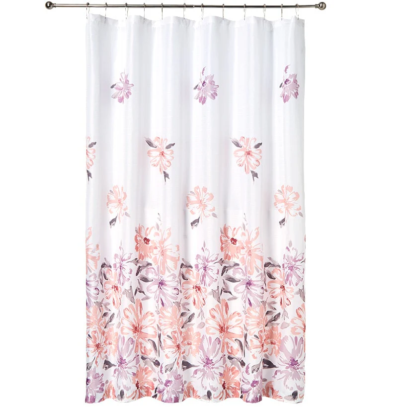 Homewear Falling Floral Shower Curtain Set with Hooks 13-Pc. - Image 4