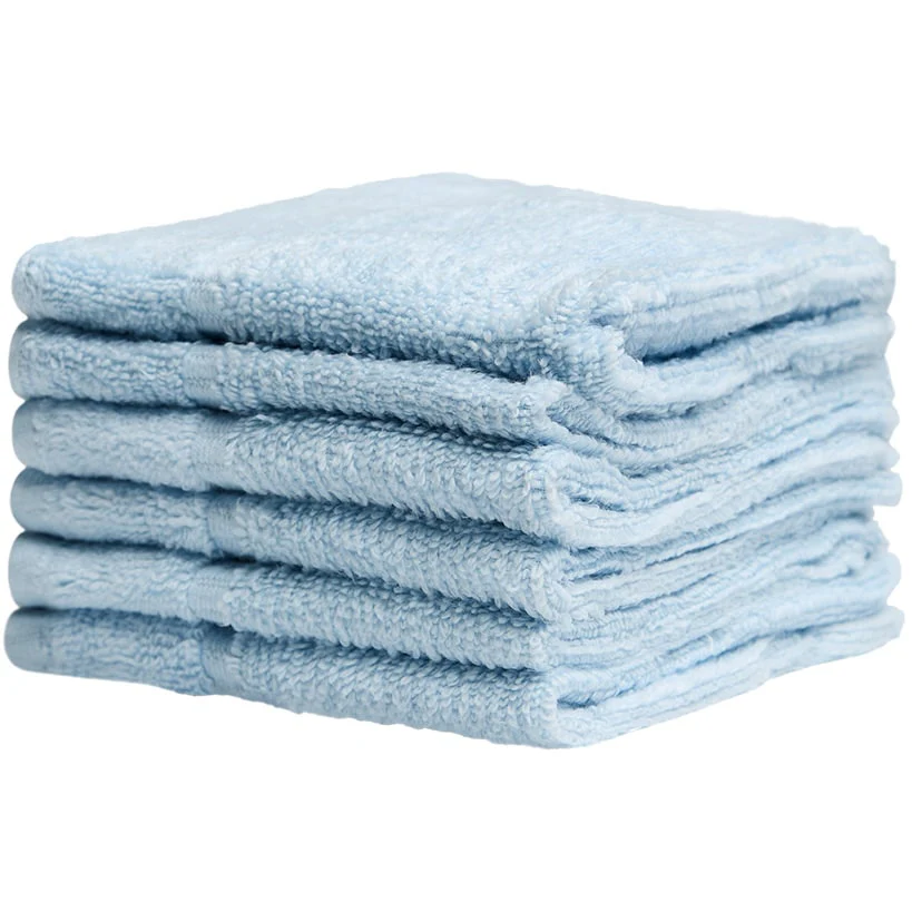 Homewear Highland Border Zero Twist Cotton Washcloth, Set of 6
