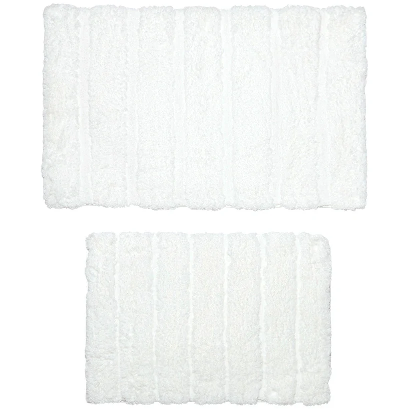 Homewear Luxury Stripe Bath Rug with Non-Skid Backing, Set of 2 - Image 3