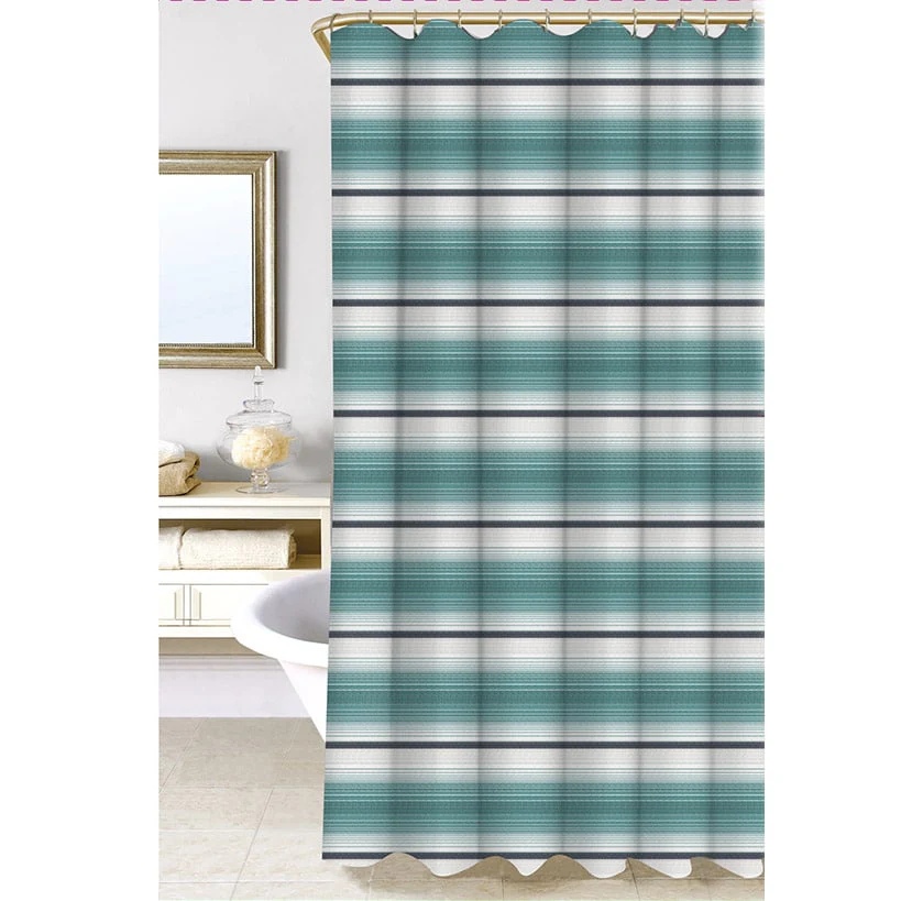 Homewear Water Stripe Waffle Yard Dyed Shower Curtain