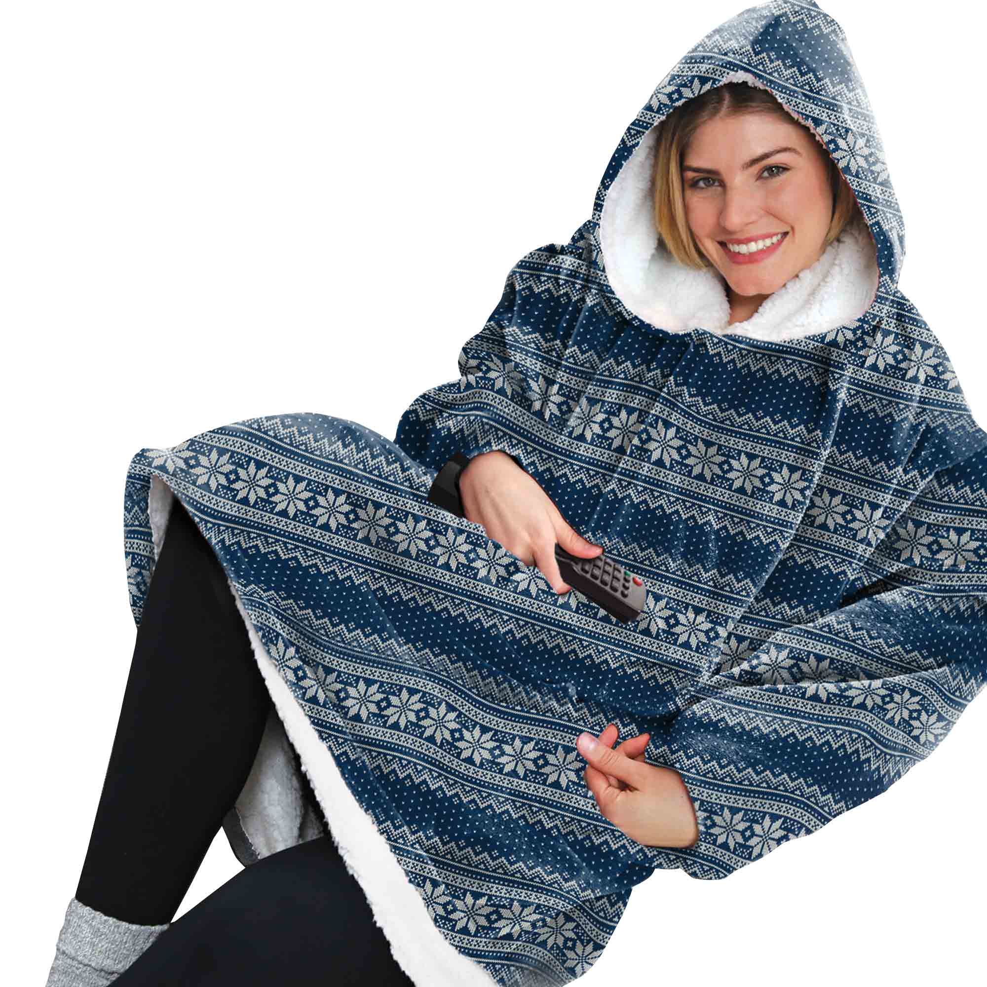 Huggle™ Hoodie - Ultra Plush, Unisex Wearable Blanket, One Size Fits - Image 2