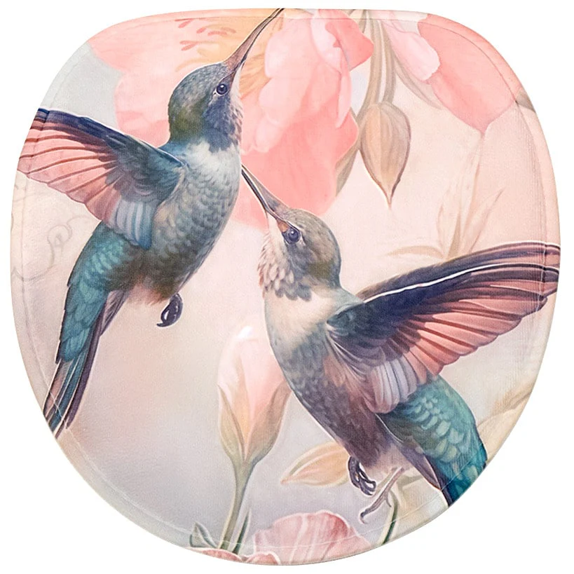 Hummingbird Memory Foam Bath Rugs and Shower Curtain 16-Pc. Set - Image 5