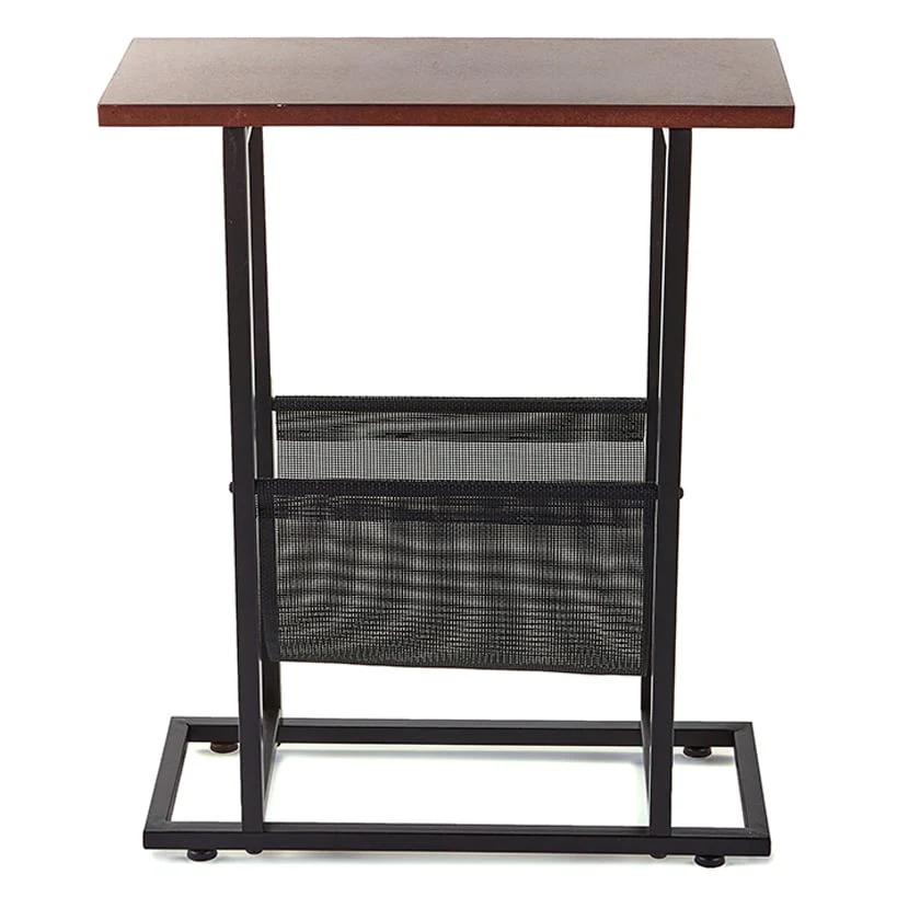 Industrial Side Table with Magazine Pouch - Image 3
