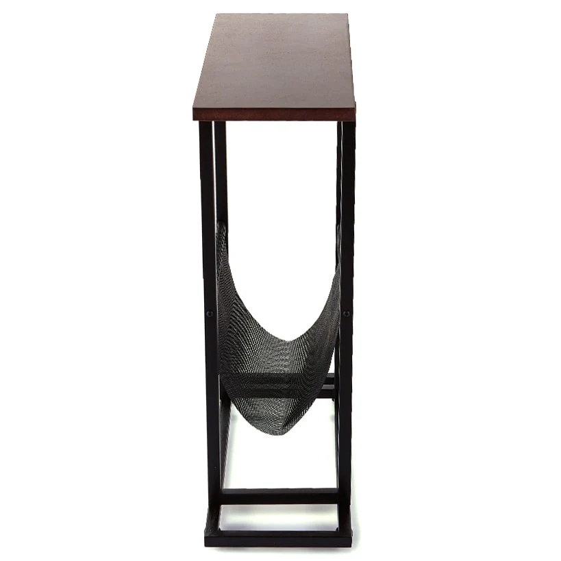 Industrial Side Table with Magazine Pouch - Image 4