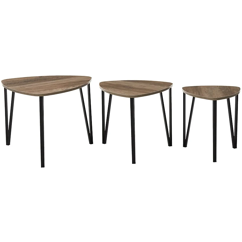 Industrial-Style Nesting Coffee End Tables - Set of 3 - Image 2