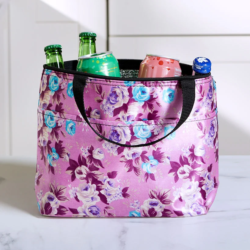 Insulated Reusable Cooler Tote Bag Floral