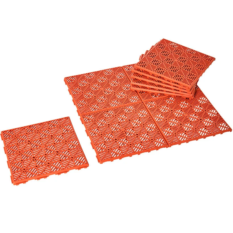 Interlocking Walkway Patio Tiles In Green or Terra Cotta - Set of 10 - Image 4