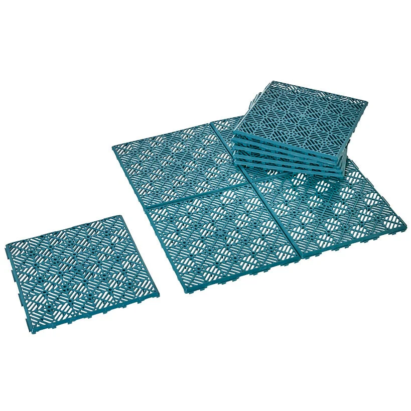 Interlocking Walkway Patio Tiles In Green or Terra Cotta - Set of 10 - Image 5