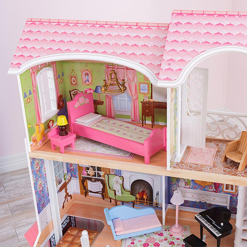 Kidkraft® Magnolia Three Story Wooden Dollhouse - Image 5