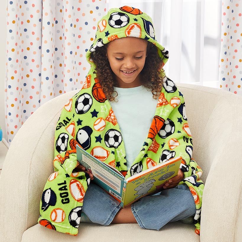 Kids' Hooded Fleece Throw - Image 2