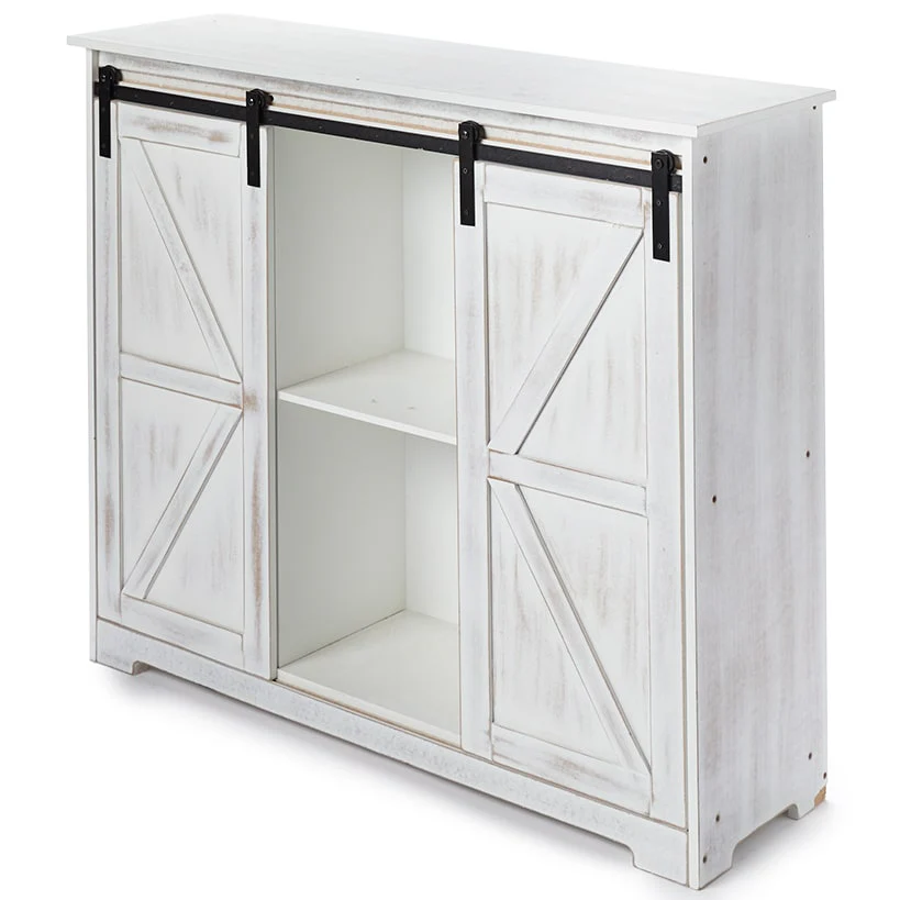 Kitchen Buffet Wooden Cabinet with Sliding Barn-Doors - Image 3
