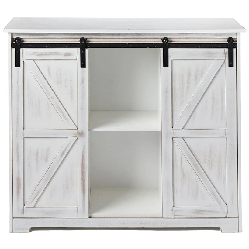 Kitchen Buffet Wooden Cabinet with Sliding Barn-Doors - Image 4