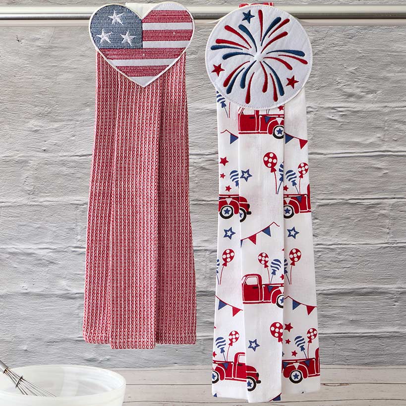 Kitchen Tie Towels Americana Set of 2 - Image 4