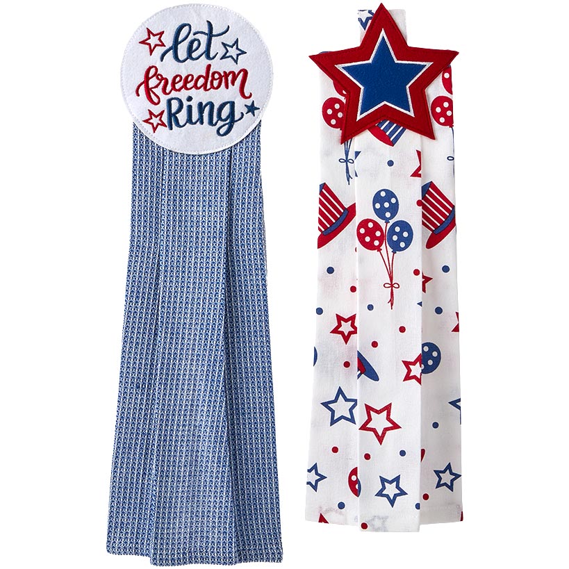 Kitchen Tie Towels Americana Set of 2 - Image 5