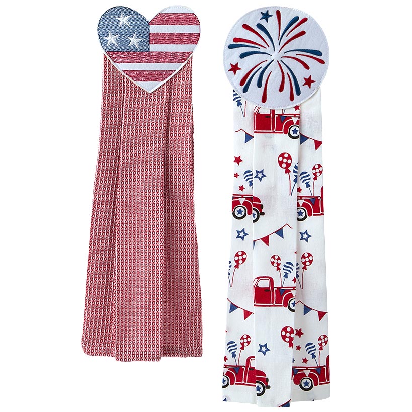 Kitchen Tie Towels Americana Set of 2 - Image 6