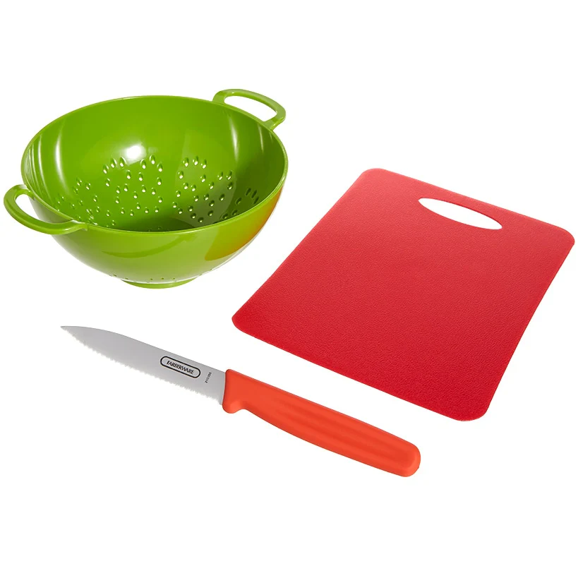 Kitchen Tool Set - Cutting Board, Knife, and Colander - Image 2