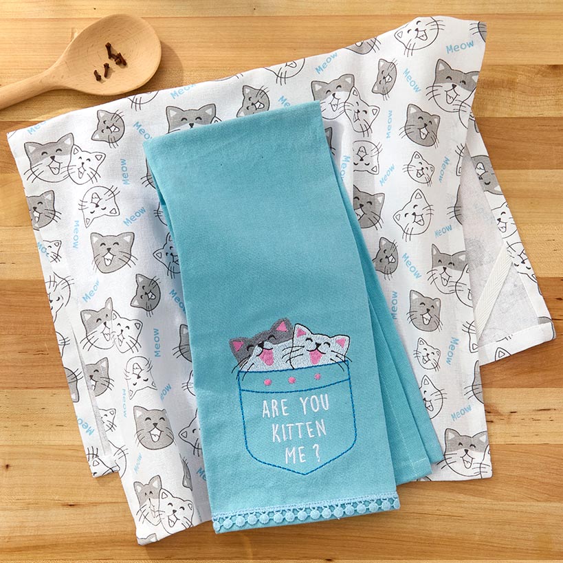Kitchen Towels Summertime Cat Set of 2 - Image 4